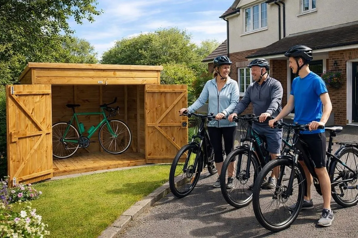 🚲 6x6 Deluxe Pent Bicycle Shed – Holds 4 to 5 🚲 - Image 1