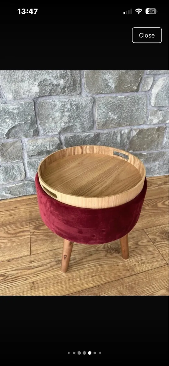 Foot stool with tray top - Image 2