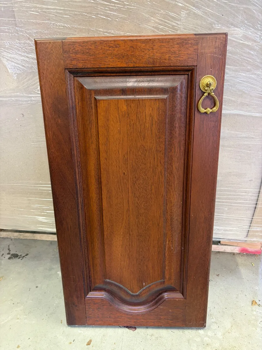Oak kitchen press doors and mahogany wardrobe door - Image 1