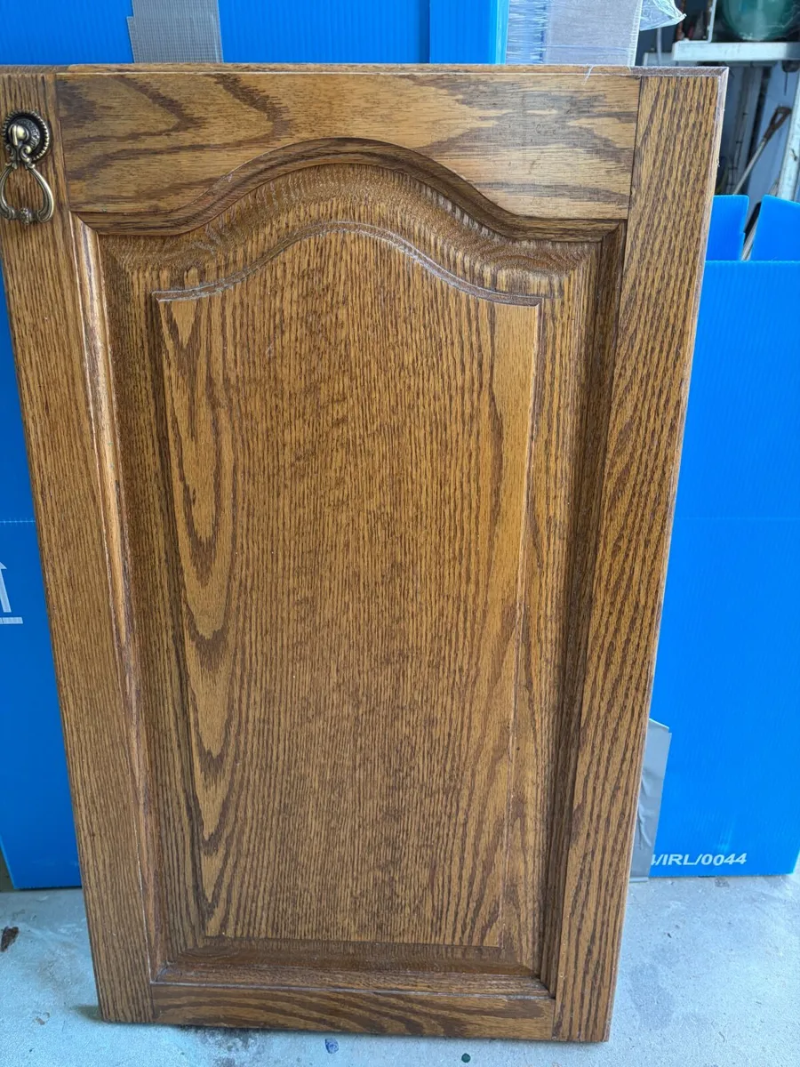 Oak kitchen press doors and mahogany wardrobe door - Image 2