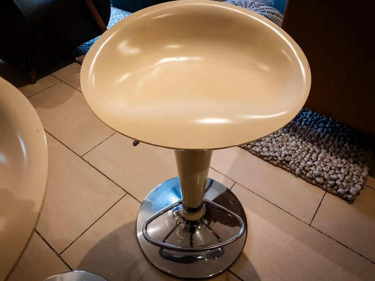 Bar Stools Counter Chairs Gas Lift | Beige - Image 2
