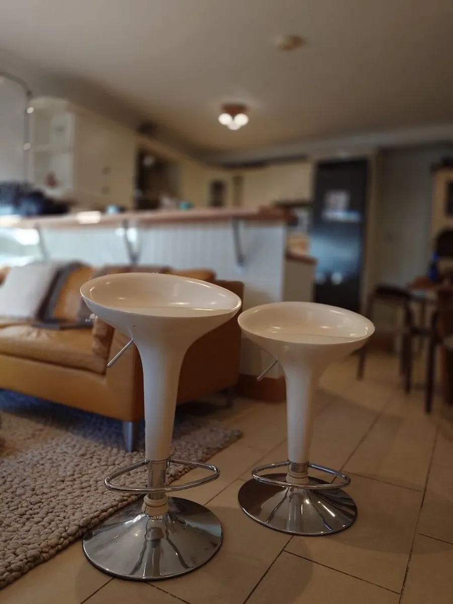 Bar Stools Counter Chairs Gas Lift | Beige - Image 1
