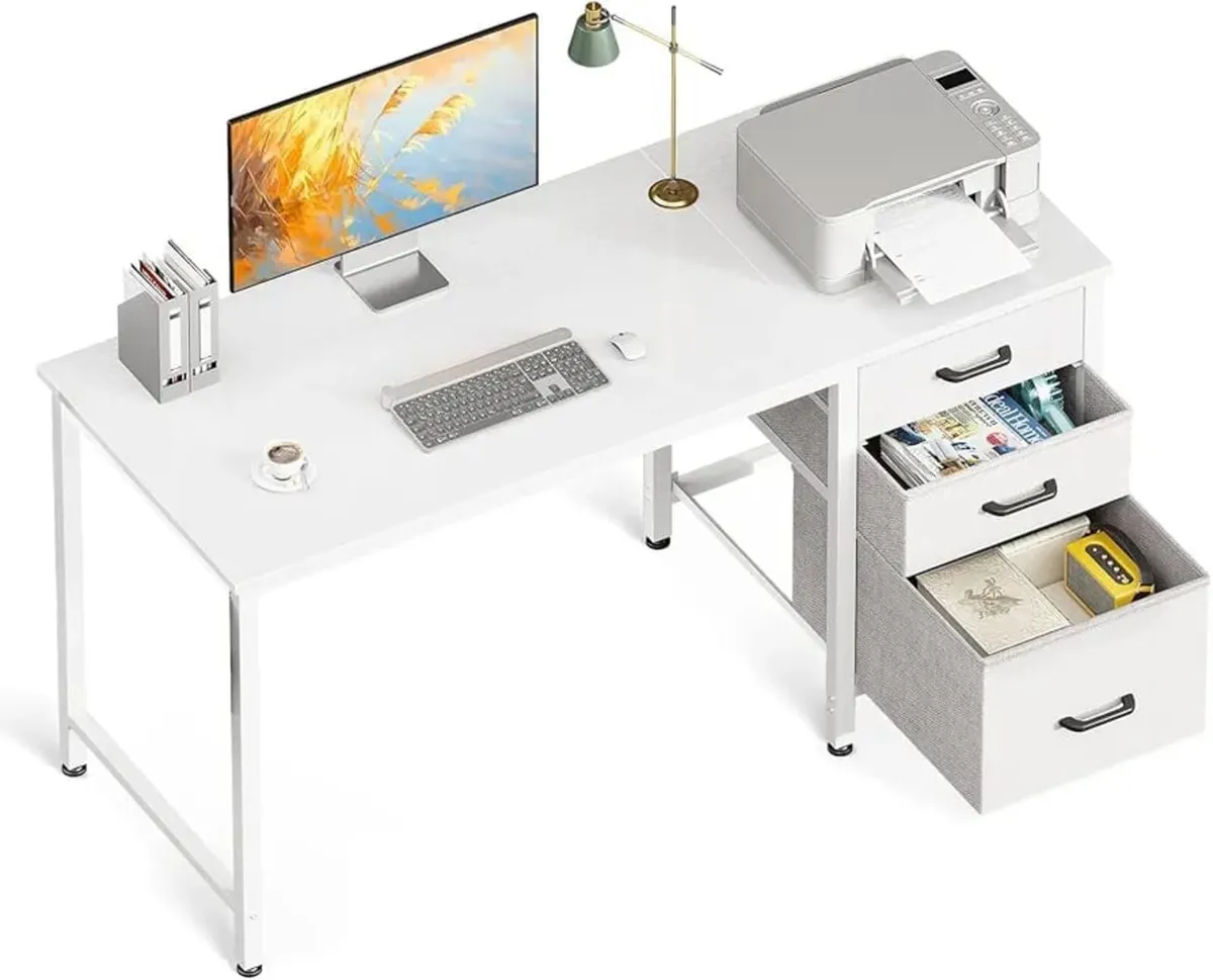 Computer Desk with Drawers, 120×48cm Office Desk - Image 4