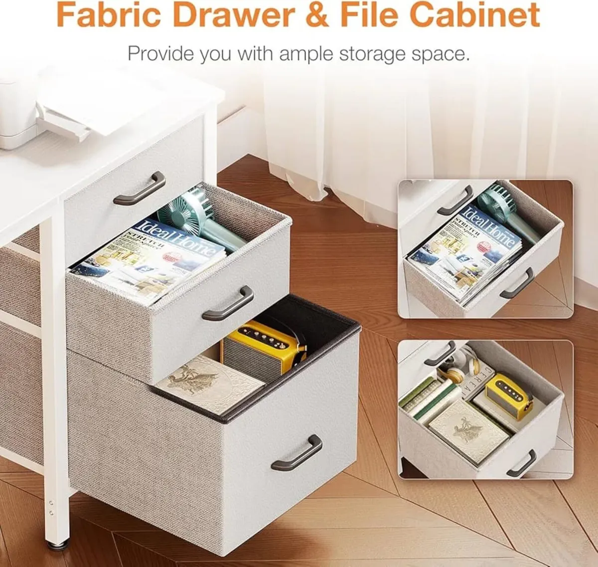 Computer Desk with Drawers, 120×48cm Office Desk - Image 2