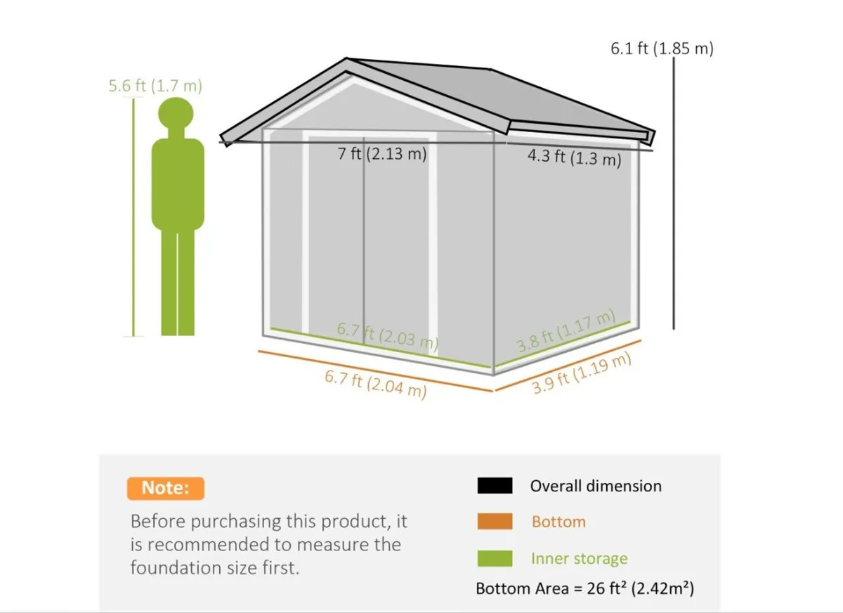 Metal Shed 7 x 4ft - Image 3