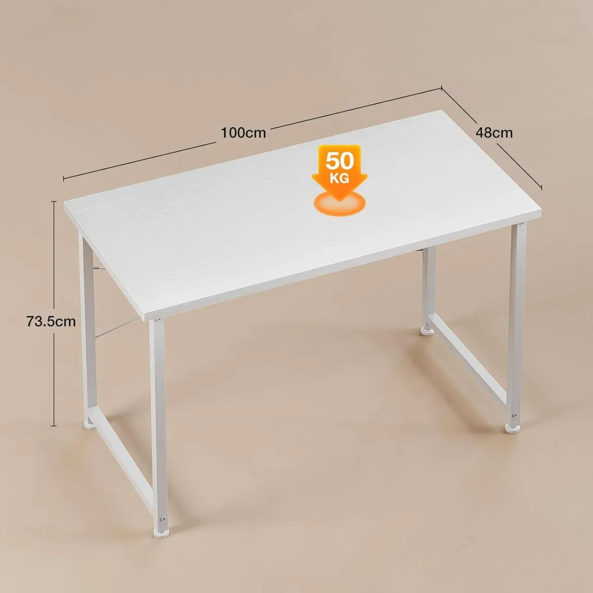 100×48 cm Desk, Small Computer Desk for Home Offic - Image 2