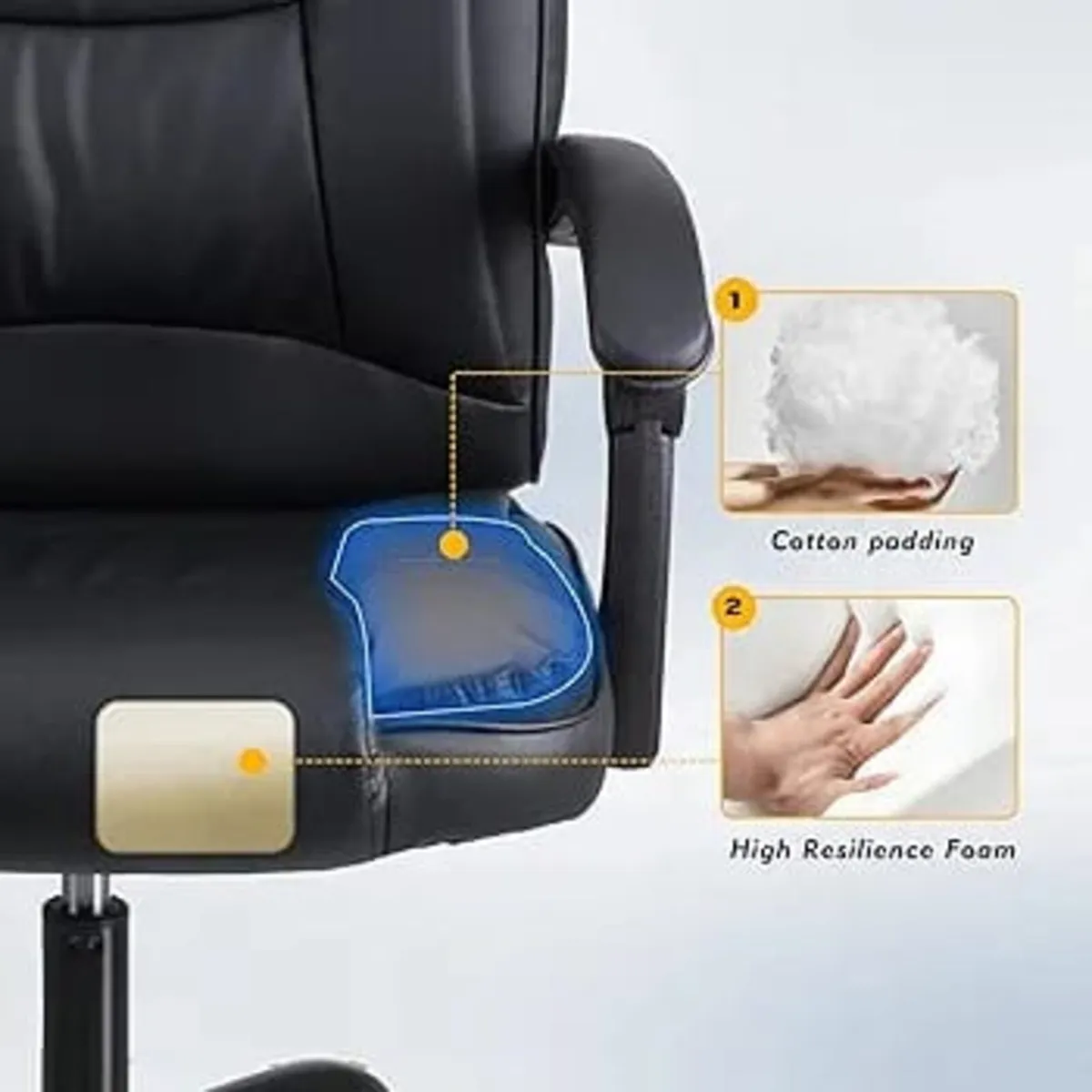 High-back ergonomic office swivel chair, executive - Image 4