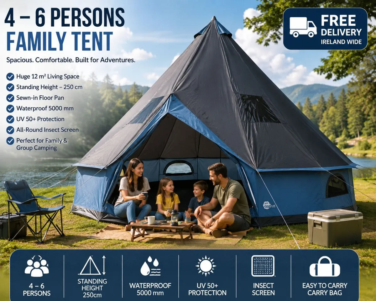Family Tent Waterproof 4 to 6 person - Image 1