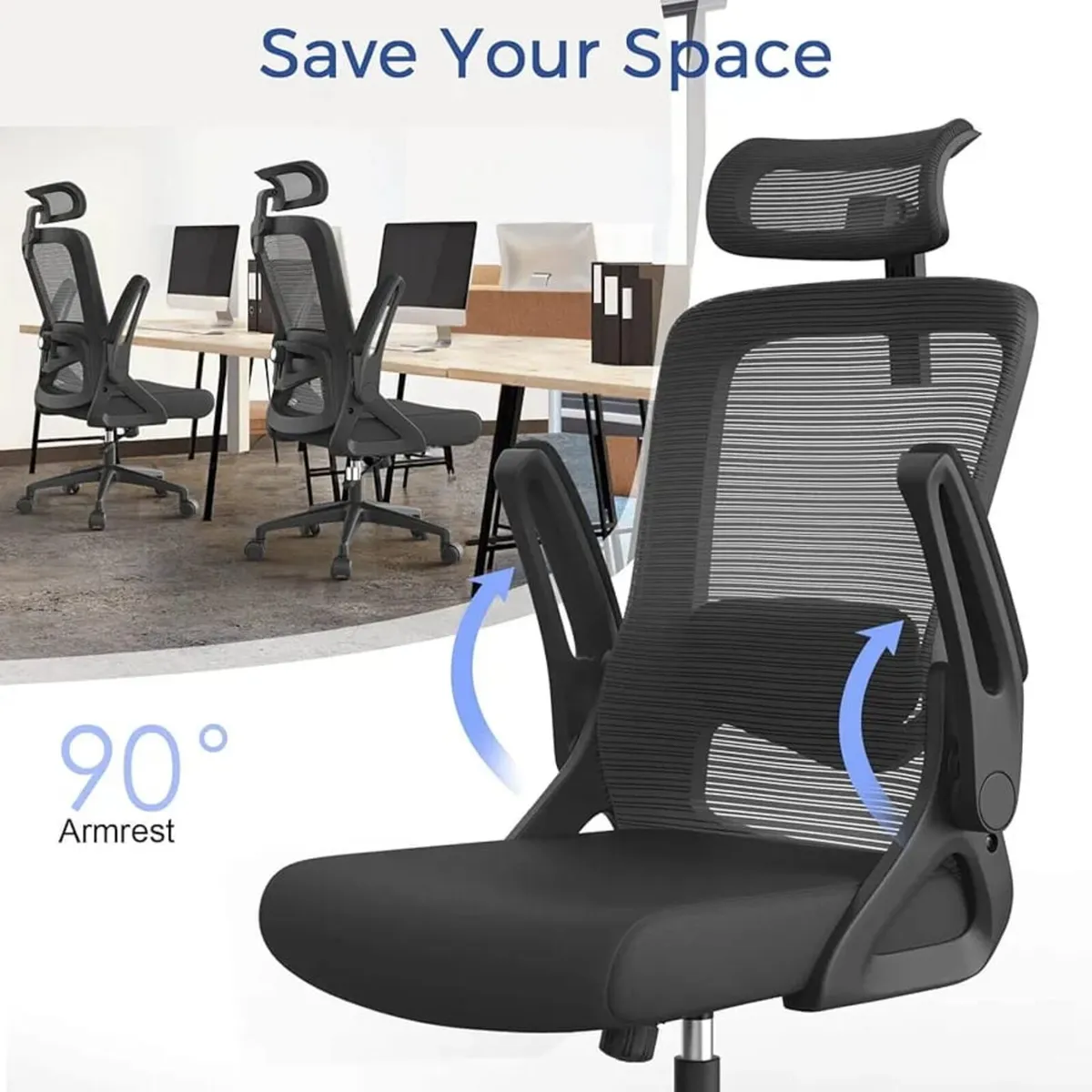 Office Chair Ergonomic Office Chair with Lumbar Su - Image 2