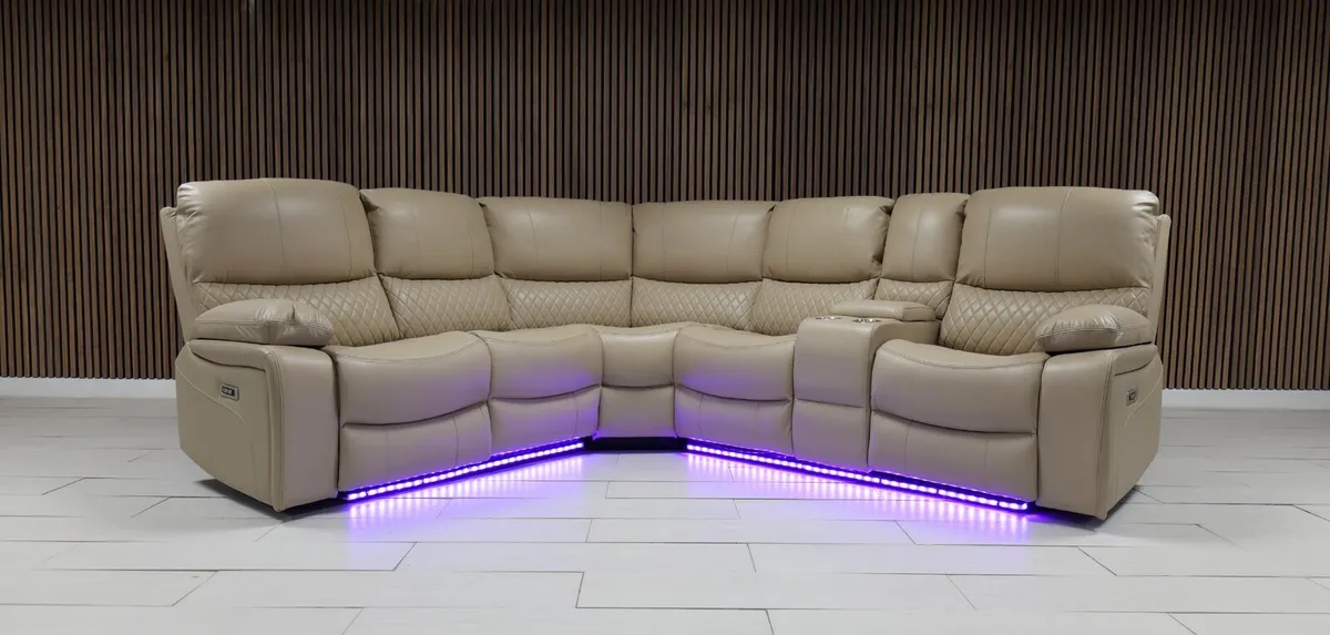 Rita Electric Corner Leather Recliner Sofa Set - Image 1