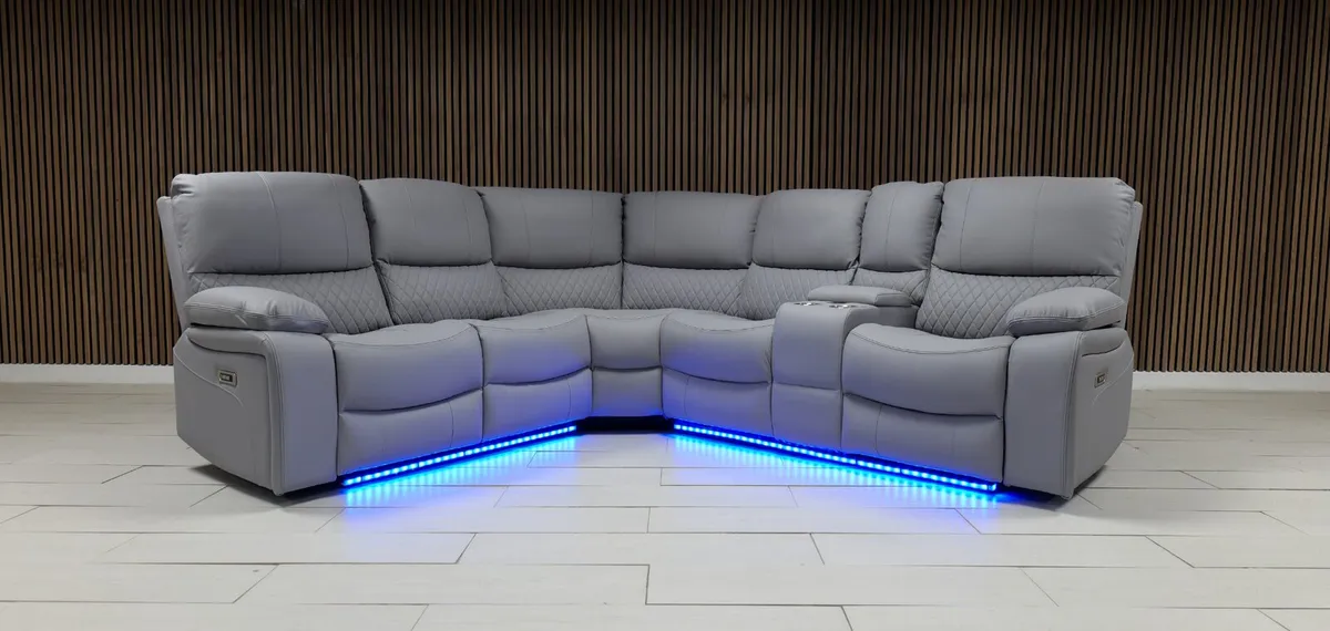Rita Electric Corner Leather Recliner Sofa Set - Image 3