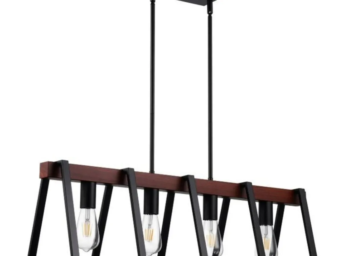 4-Light Kitchen Island Pendant Lights 60W Adjustab - Image 3