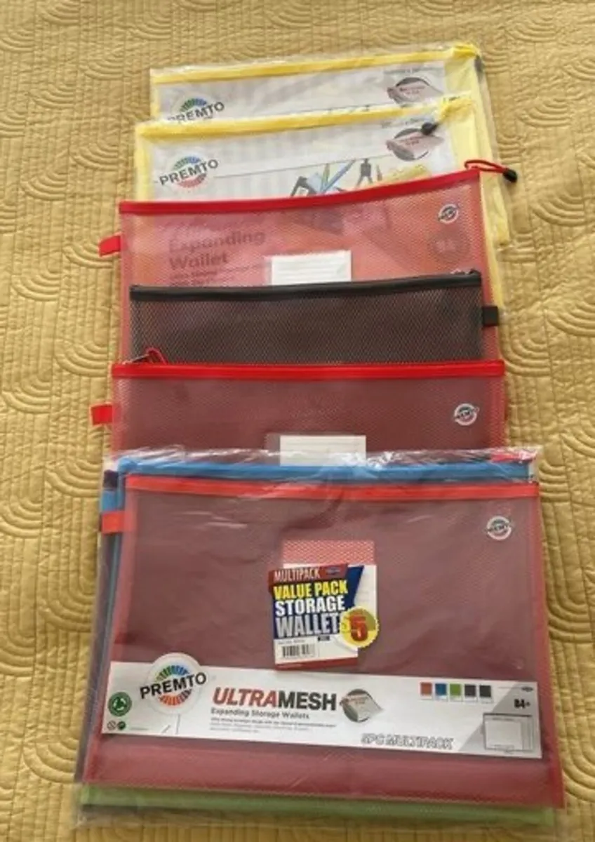 School supplies mesh folders x 10