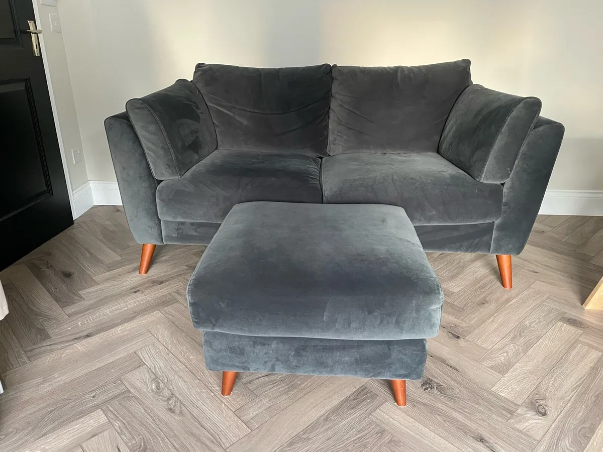 EZ Living Kendal 2-Seater Sofa – Navy Velvet - Image 4