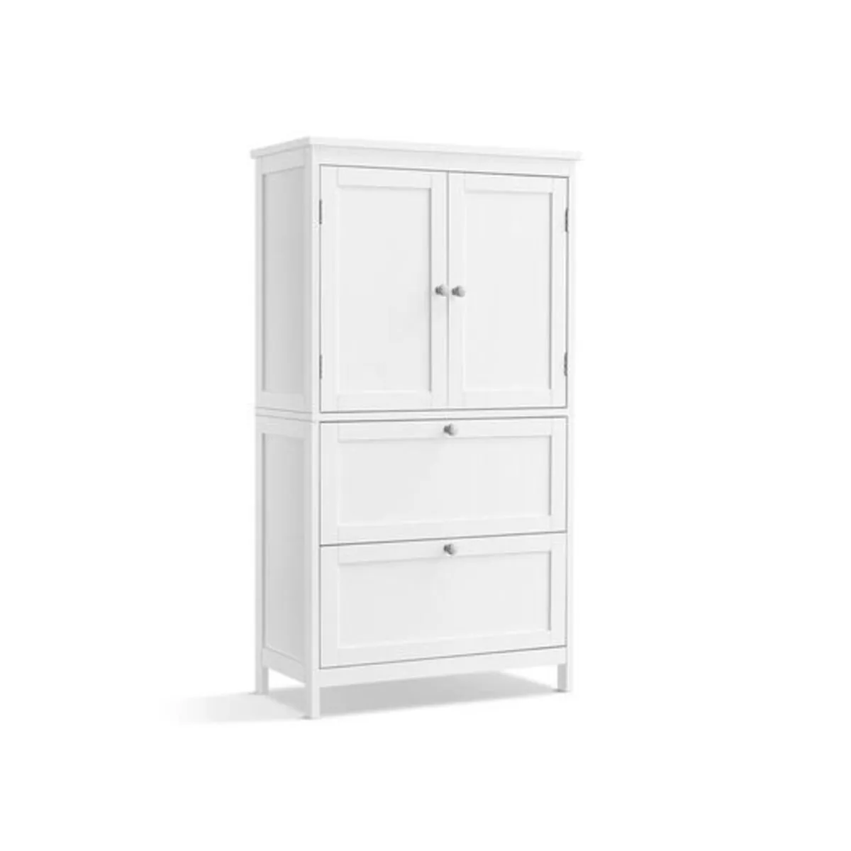 Bathroom cabinet with 2 doors and 2 drawers white - Image 2