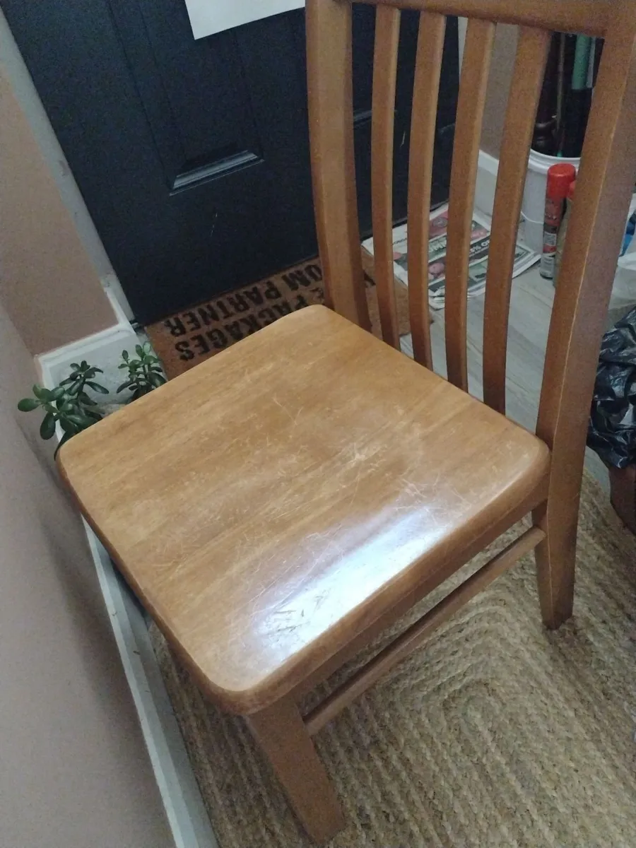 Heavy solid Oak bedroom or hall chair - Image 4