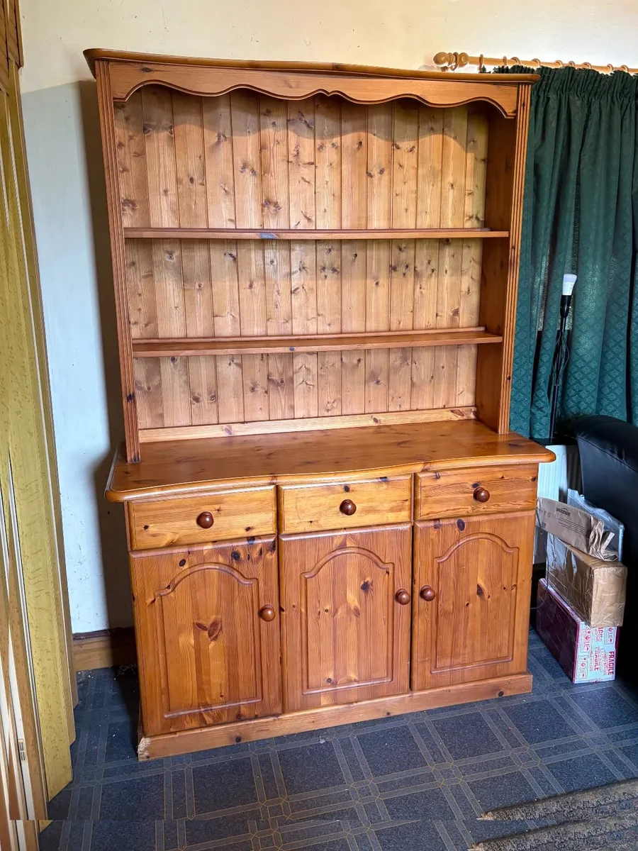 Large 3 Cupboard 3 Drawer Pine Dresser - Image 1