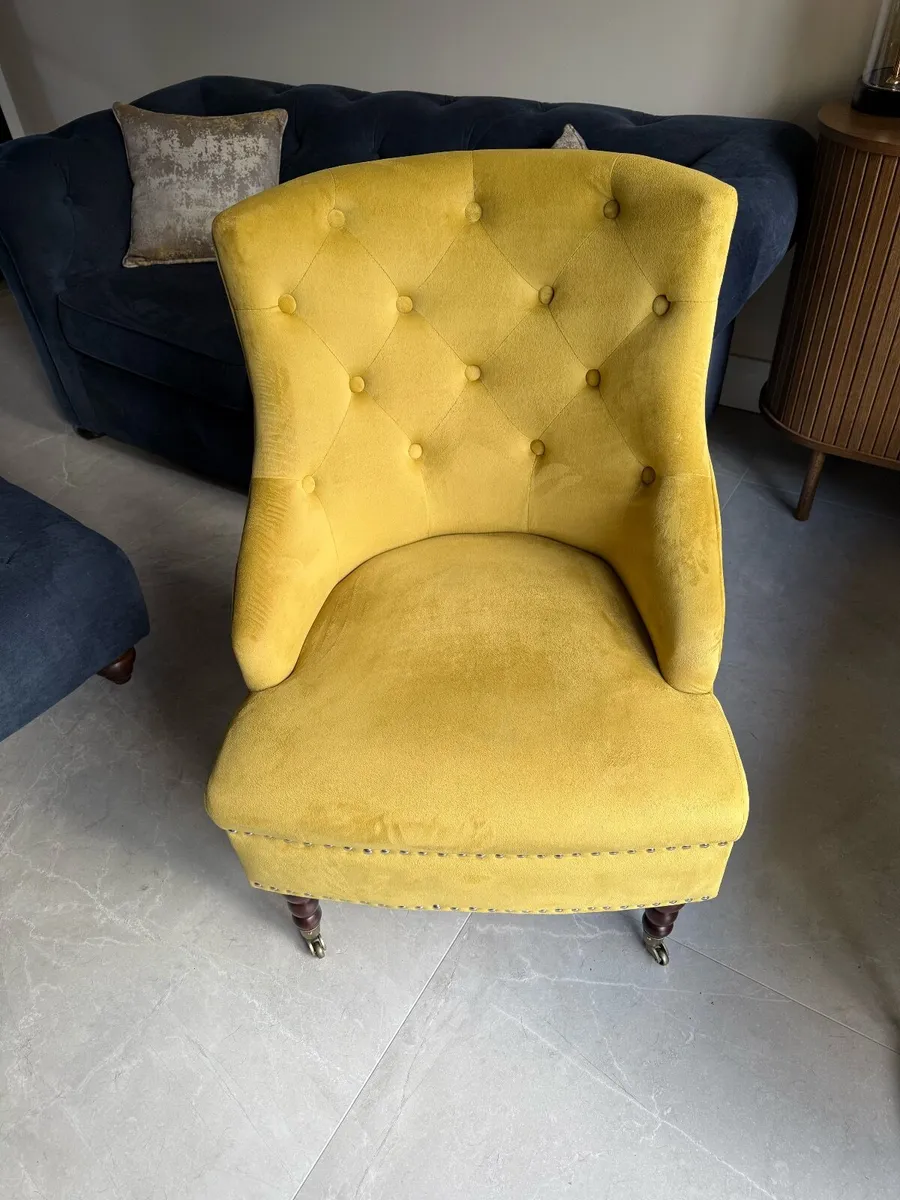 Yellow Velvet Chairs (x2) - Image 4