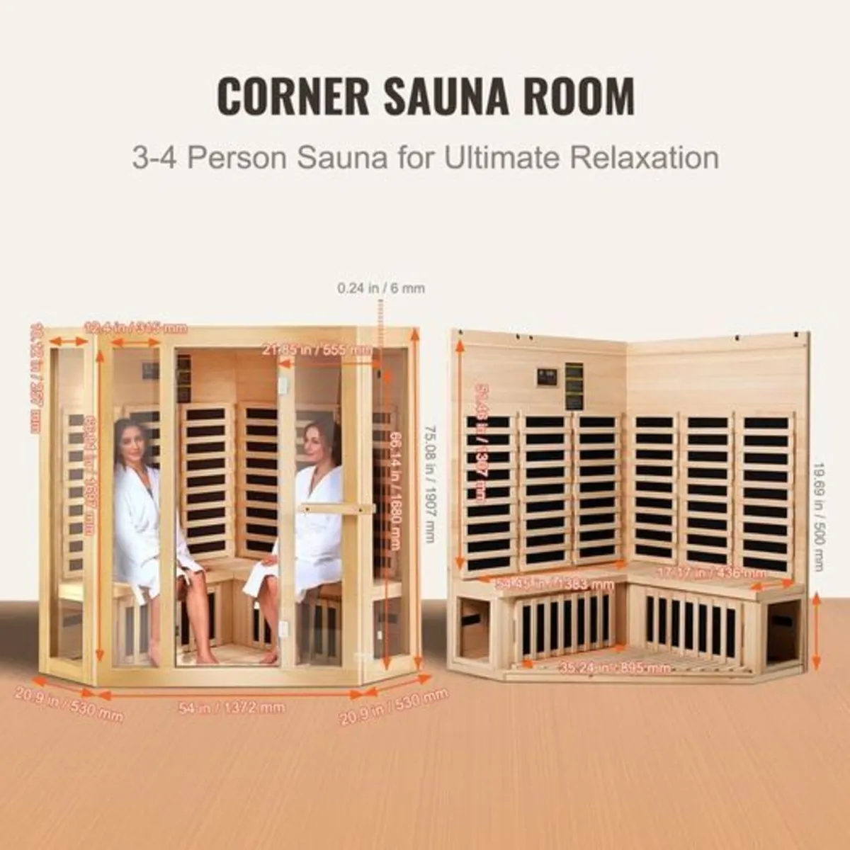 Far Infrared Wooden Sauna Room Home Sauna Spa for - Image 4