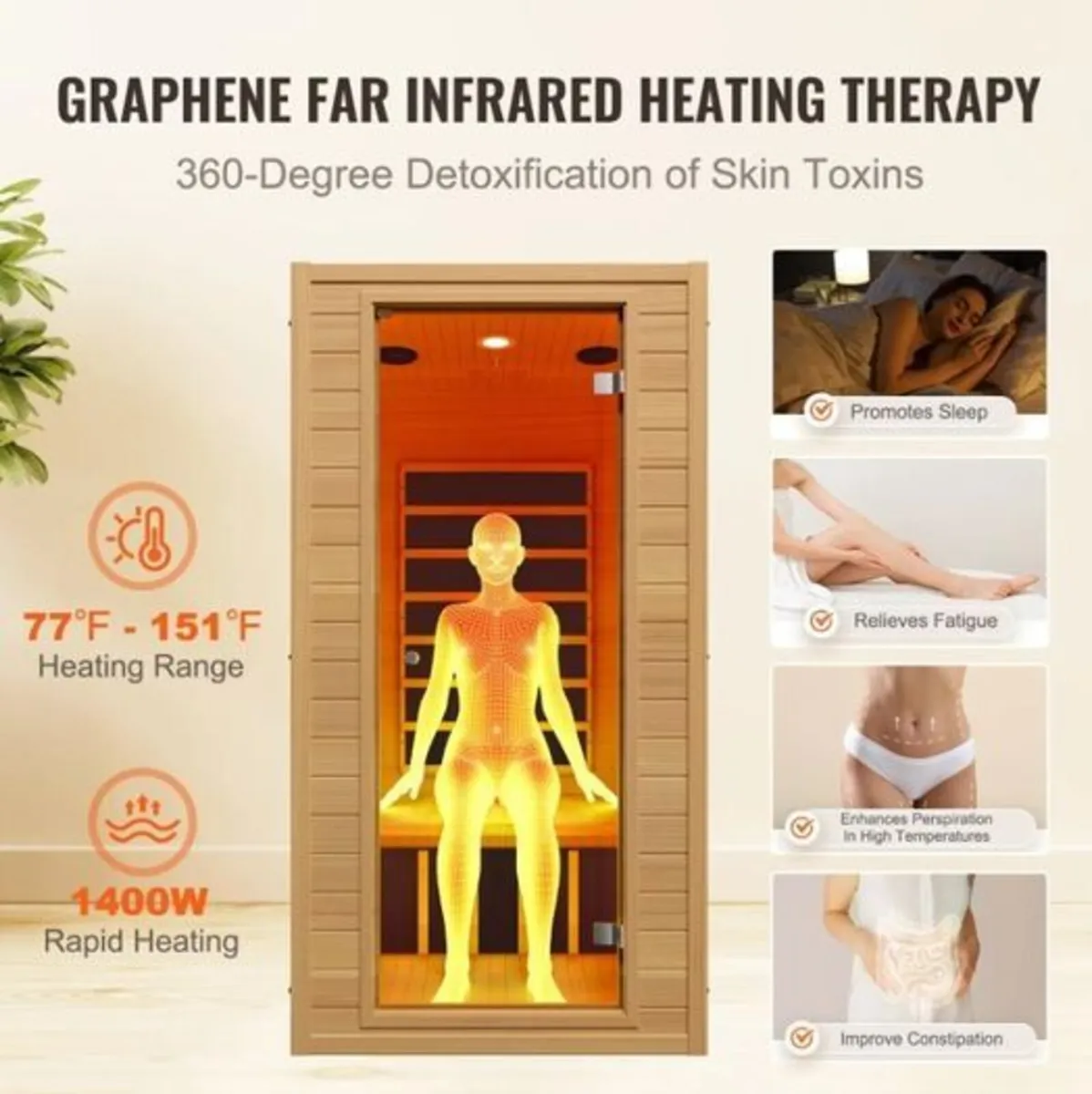 Sauna Wooden 1-2 people Far-Infrared - Image 3
