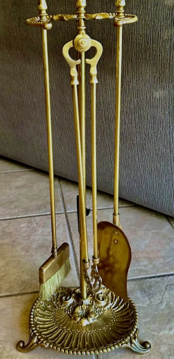 Vintage Brass Fireplace Tools - Image 1