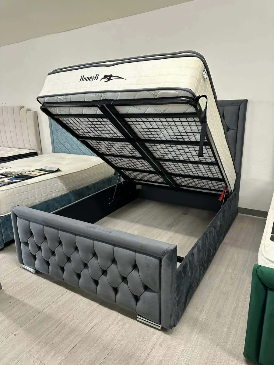 Double & King Size Bed Frame With Mattress Opt - Image 3