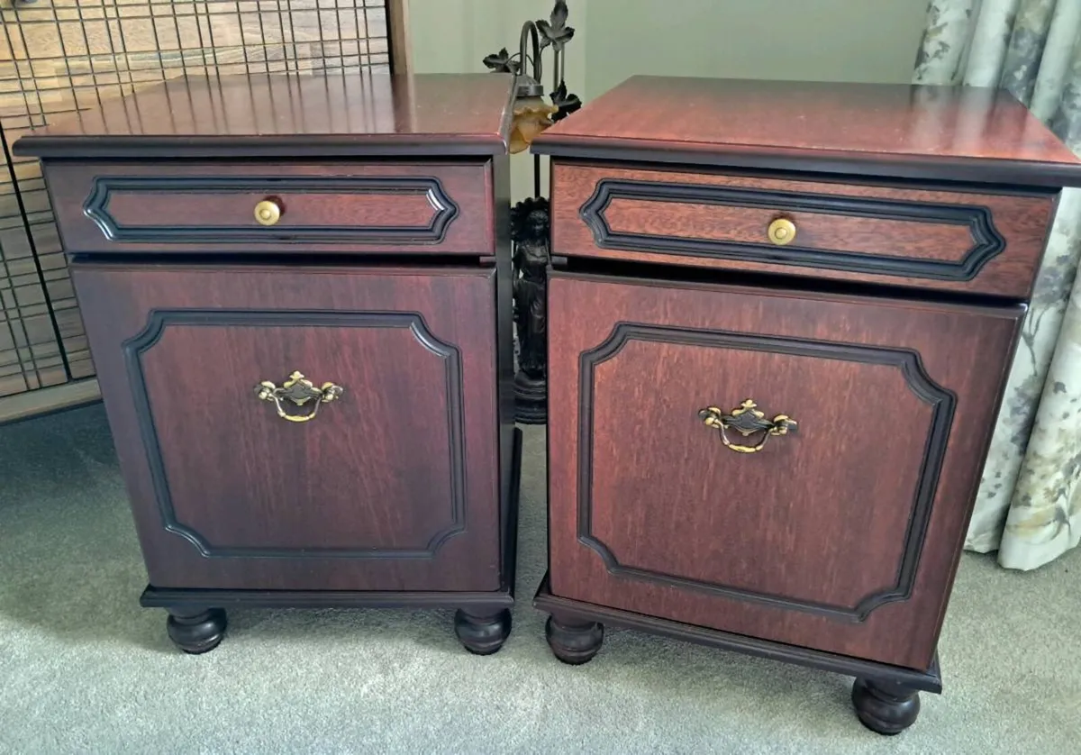 Mahogany Bedside Lockers - Image 1