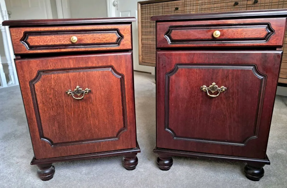 Mahogany Bedside Lockers - Image 2