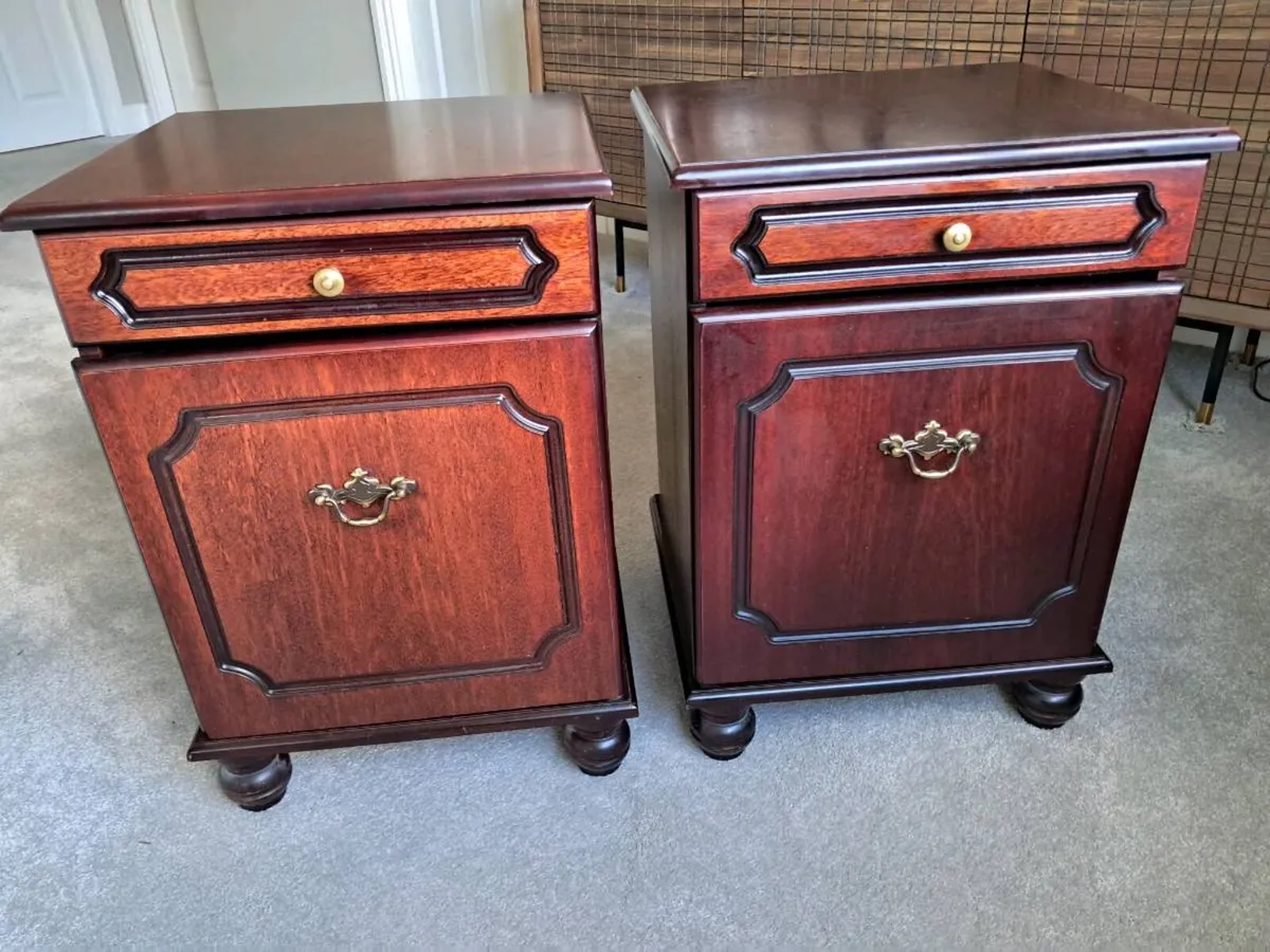 Mahogany Bedside Lockers - Image 3