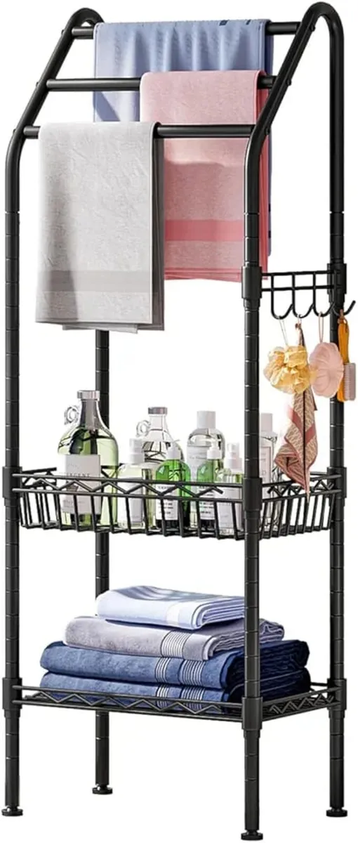 Freestanding Towel Rack 3 Tier,Metal Towel Rail wi - Image 2
