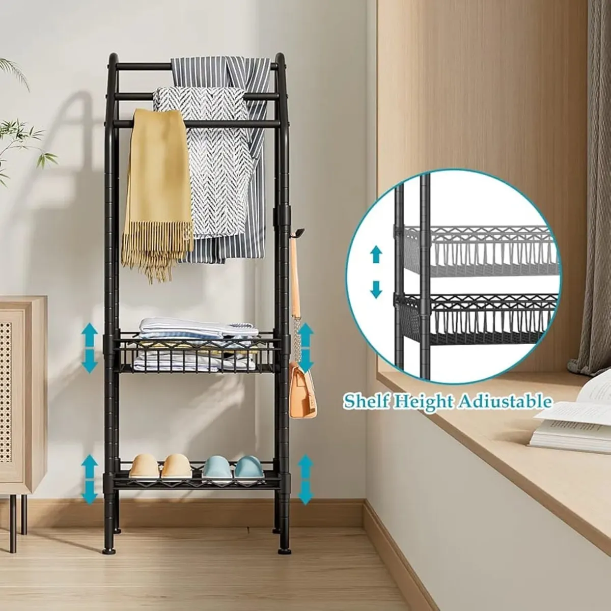 Freestanding Towel Rack 3 Tier,Metal Towel Rail wi - Image 3