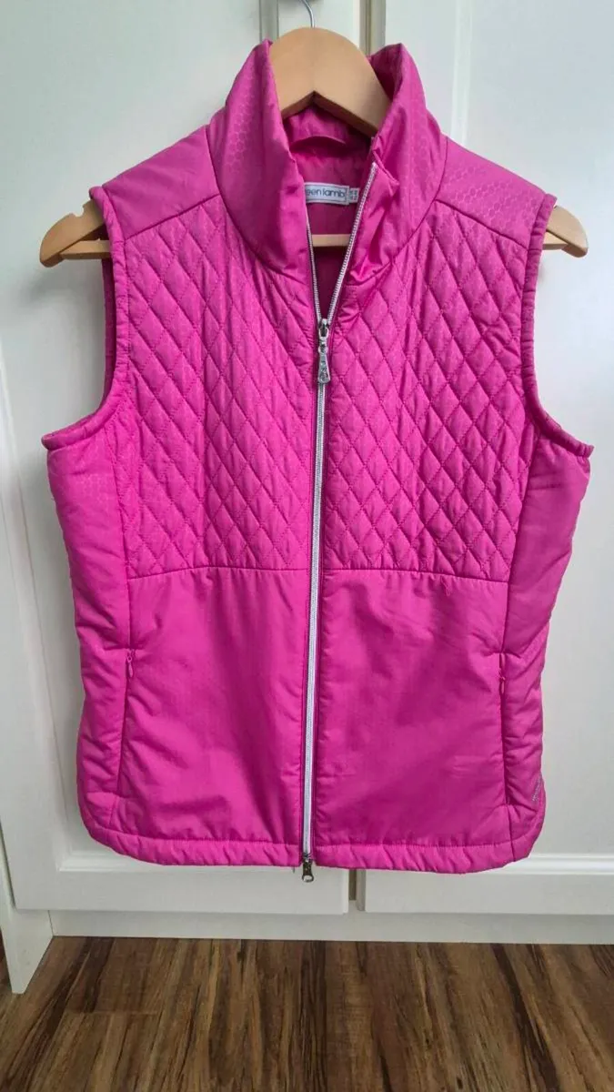 Ladies Green Lamb gilet, as new, size 14. - Image 1