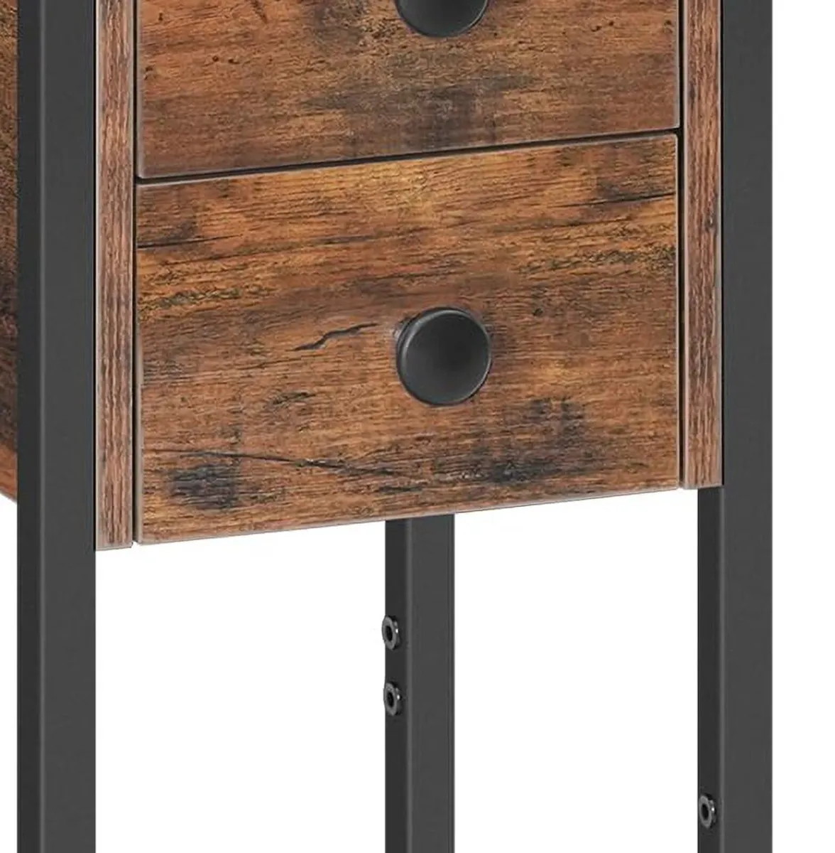 Narrow Bedside Table Set of 2, Slim Bedside Table, - Image 4