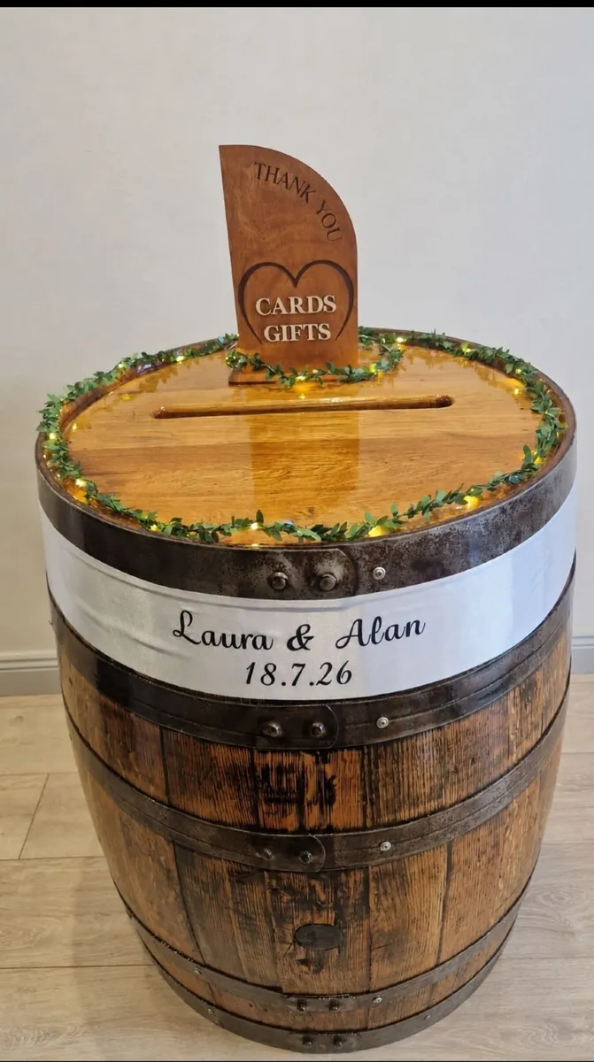 Wedding Whiskey Barrel Post Box - Image 1