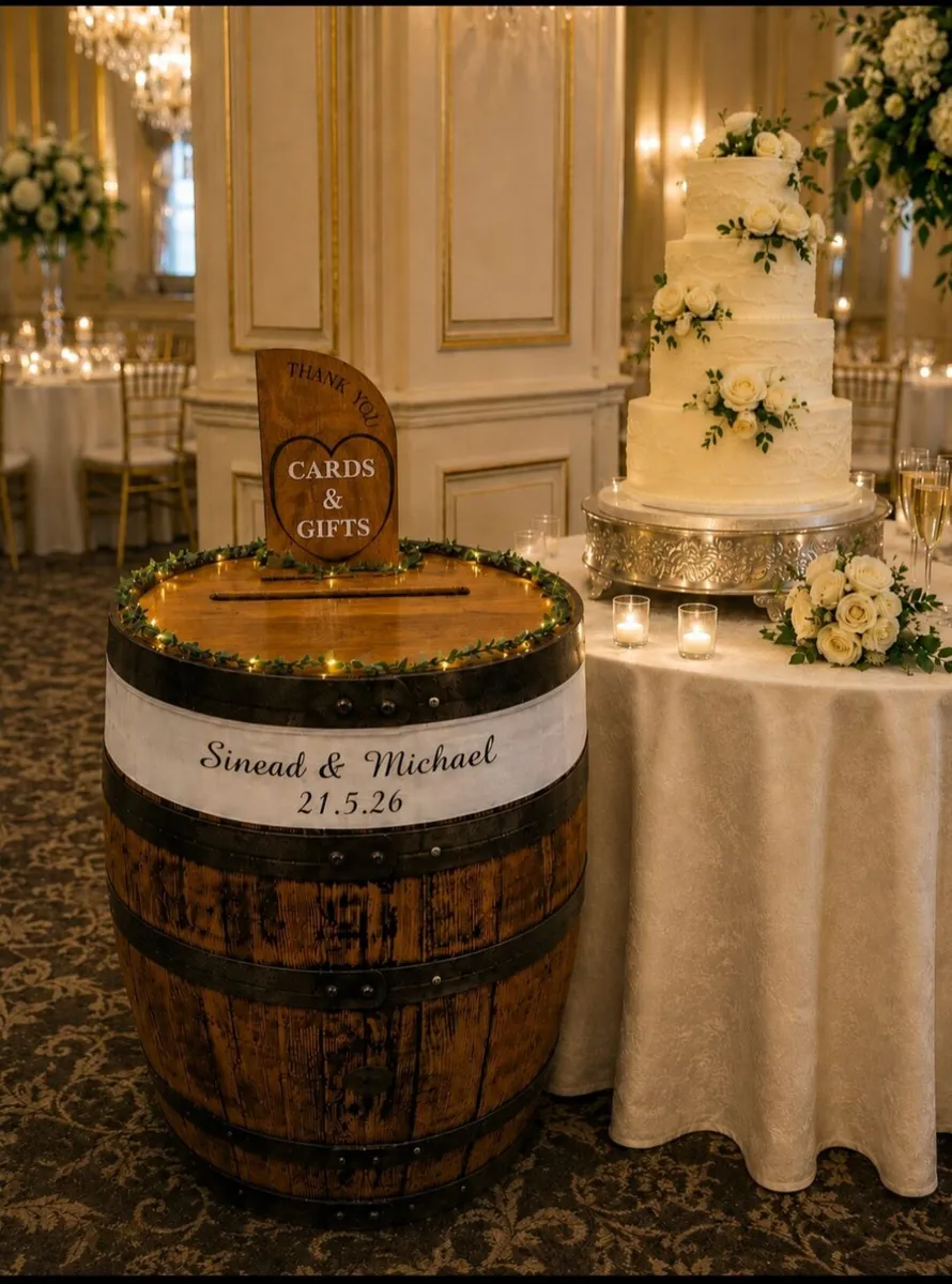 Wedding Whiskey Barrel Post Box - Image 2