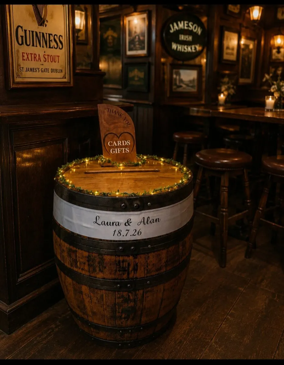 Wedding Whiskey Barrel Post Box - Image 4