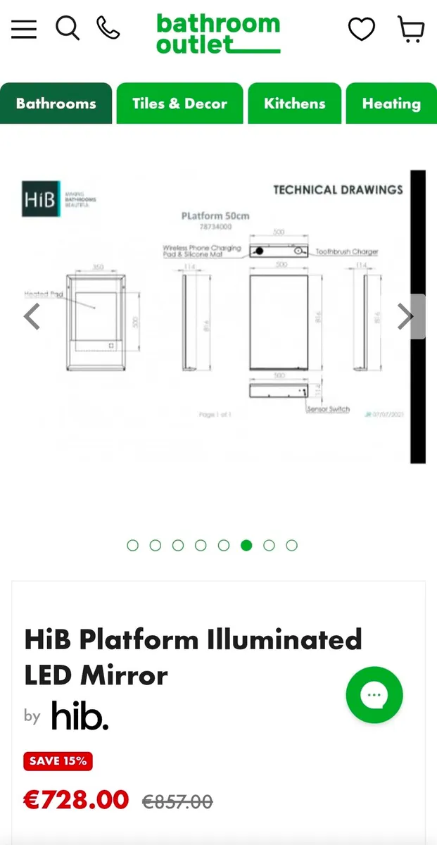 LED MIRROR WITH WIRELESS PHONE CHARGING - Image 2