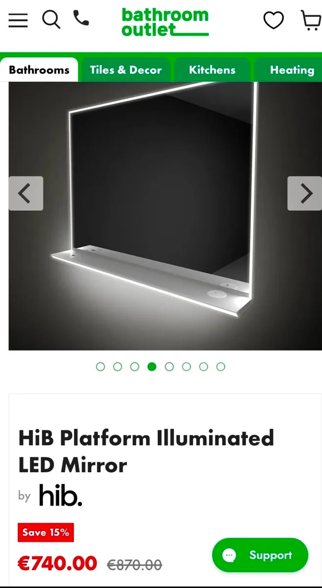 LED MIRROR WITH WIRELESS PHONE CHARGING - Image 1