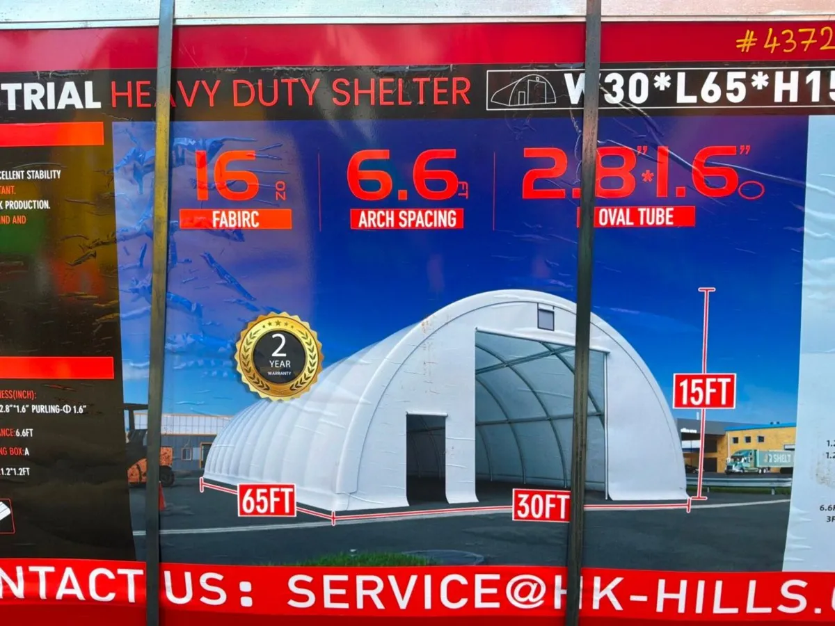 UNUSED 65ft x 30ft DOME STORAGE SHED.......4372. - Image 3