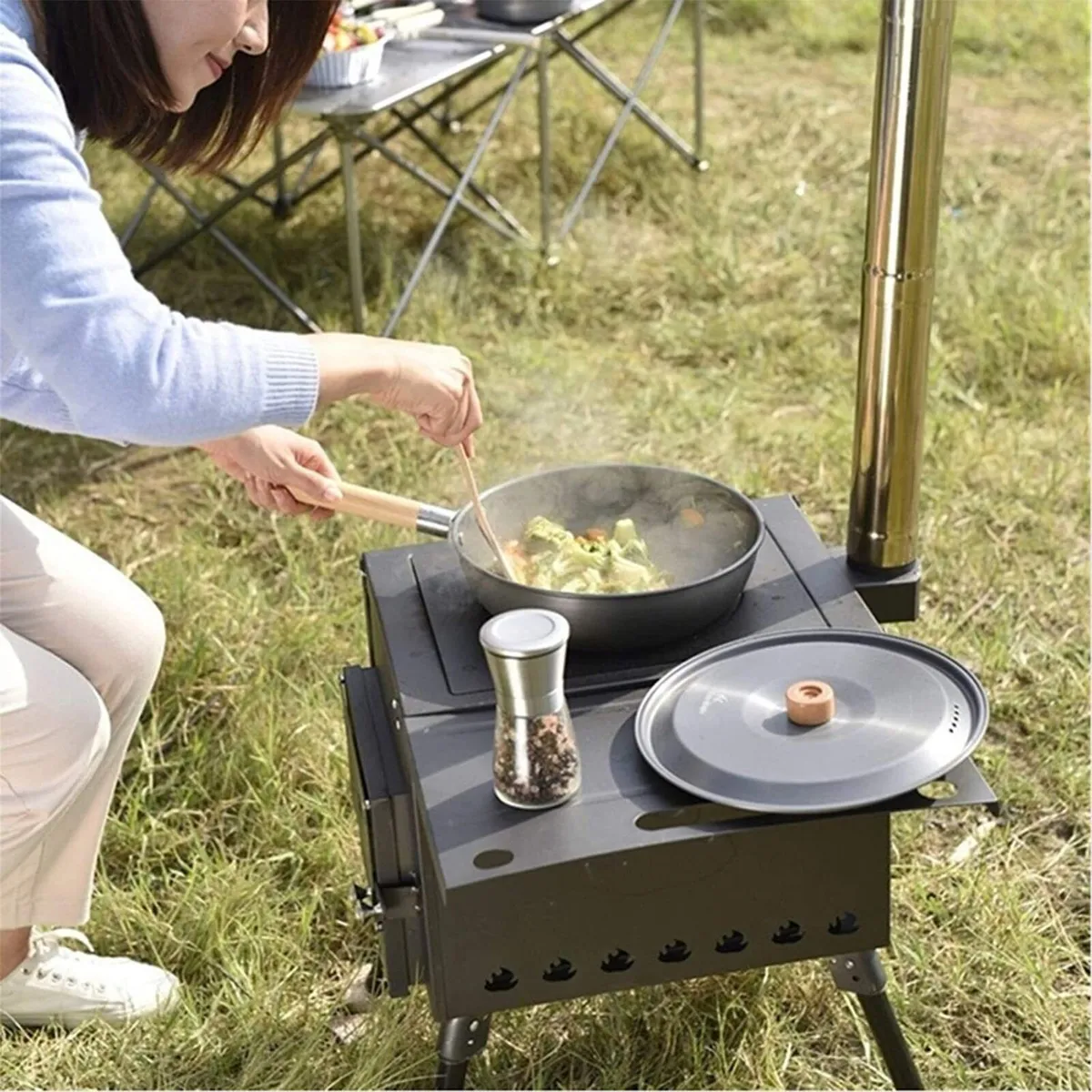 Cast Iron Wood Stove Portable Camping Heater - Image 4