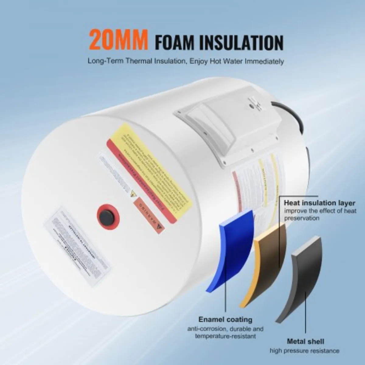 Electric Water Heater, 10 Gallon Tank Instant Hot - Image 2