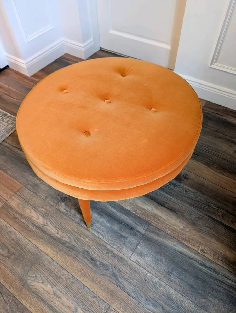 Round orange stool/occasional chair or seat - Image 2