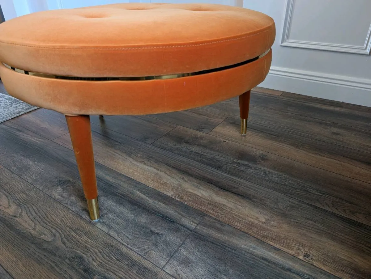 Round orange stool/occasional chair or seat - Image 3