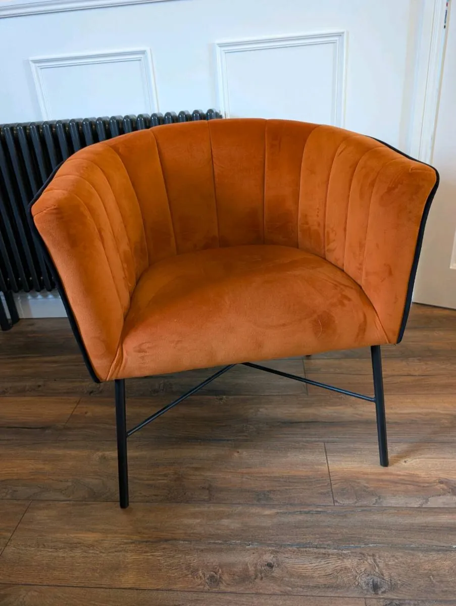 Orange seat with black trim. occasional chair - Image 1