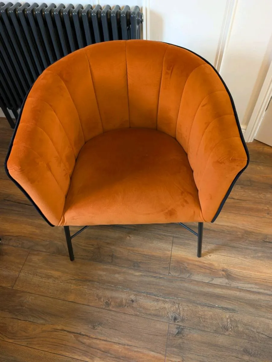Orange seat with black trim. occasional chair - Image 2