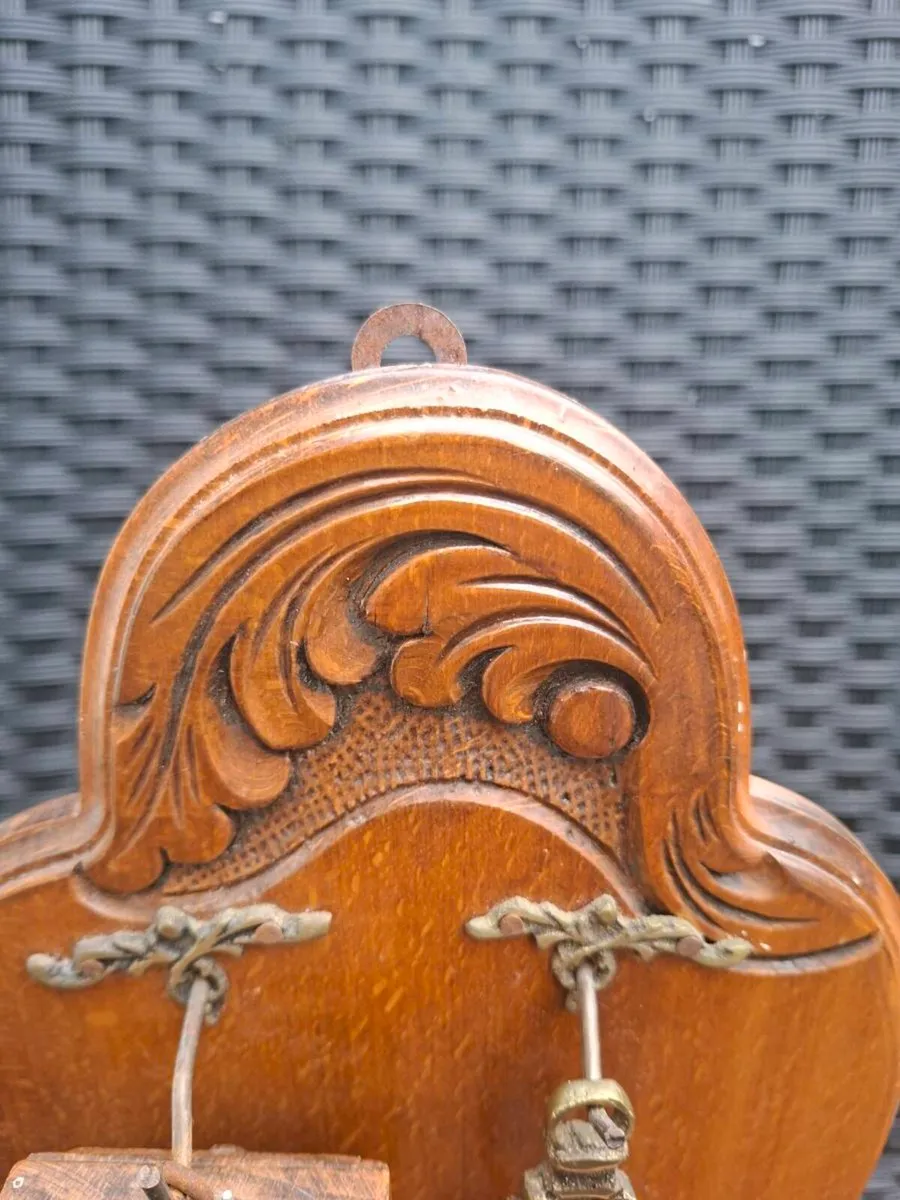 Rare Antique Brass/Wood Shoe Horn & Brush Stand - Image 3