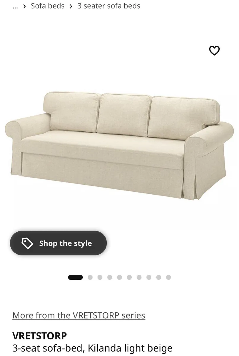3 Seat Sofa-bed IKEA Kilanda light beige - Image 1