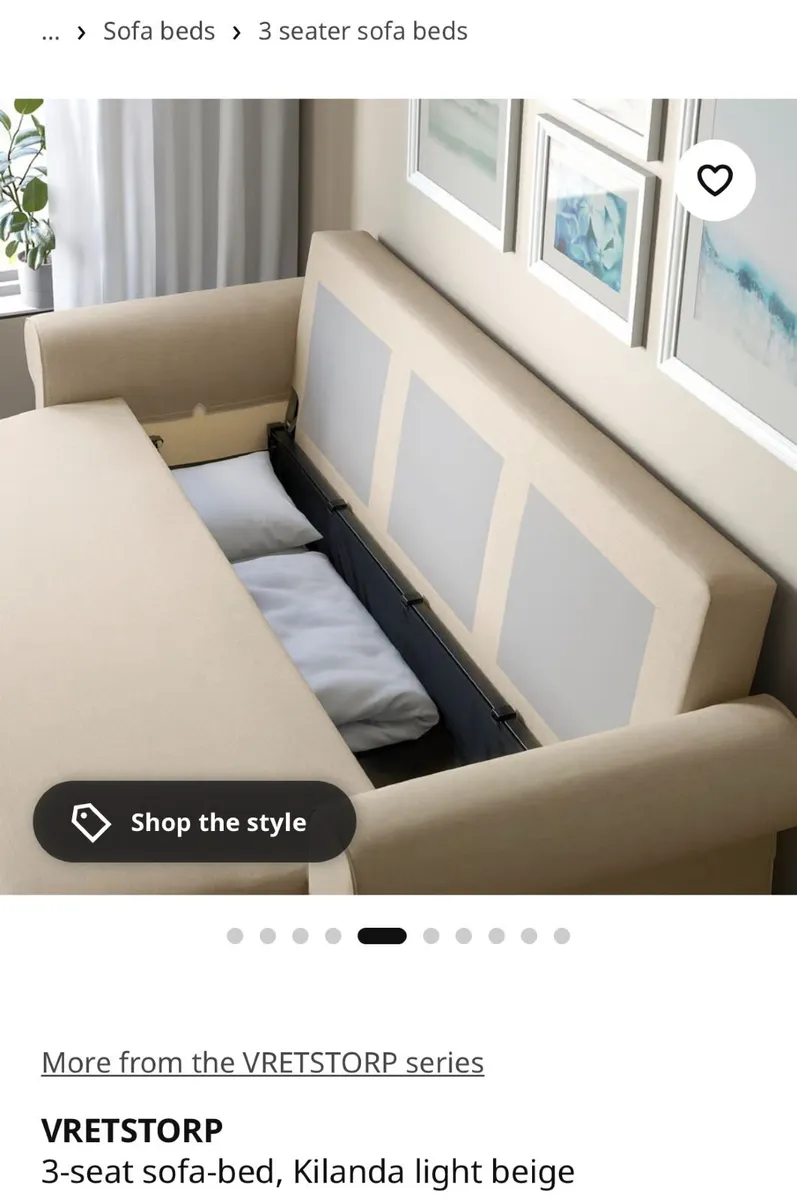 3 Seat Sofa-bed IKEA Kilanda light beige - Image 3