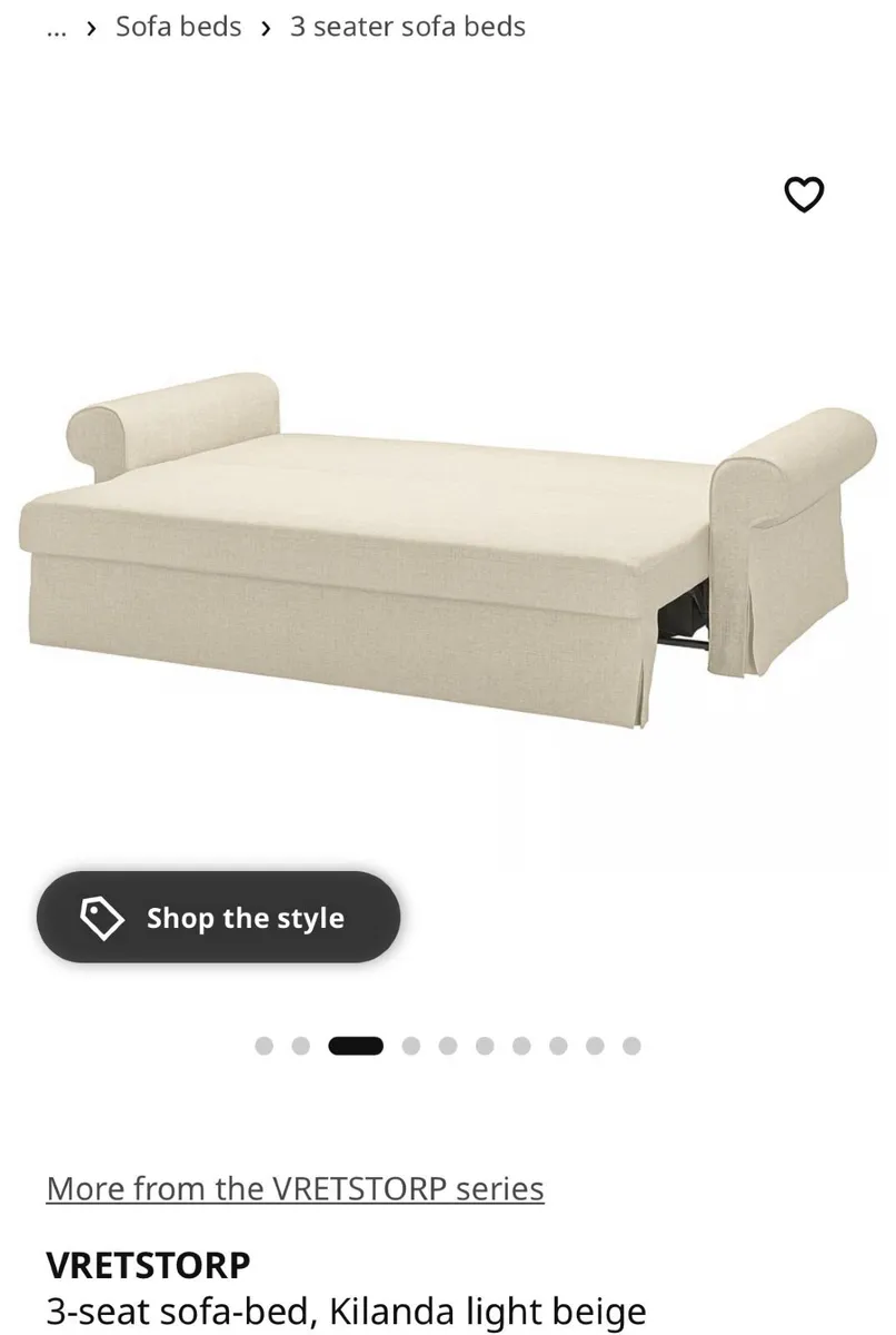 3 Seat Sofa-bed IKEA Kilanda light beige - Image 2