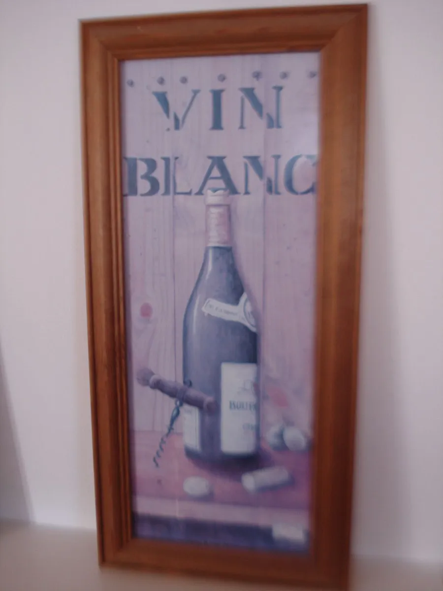 TALL NARROW FRAMED PRINTS, VIN BLANC & BEET, - Image 2